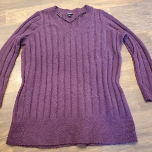 torrid Plum Ribbed V-Neck Sweater